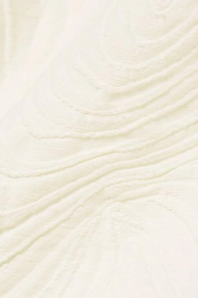 Shop Beaufille Talos Open-back Cotton-blend Jacquard Top In Cream