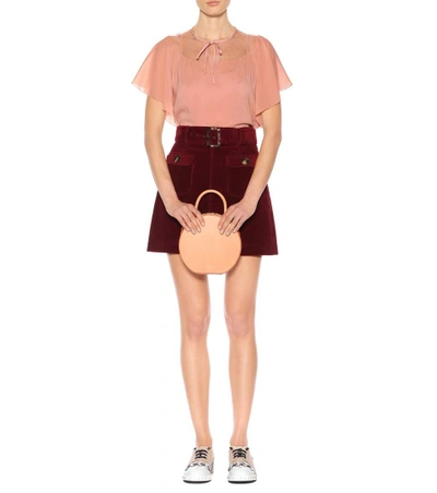 Shop Red Valentino Stretch Silk Top In Pink