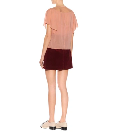 Shop Red Valentino Stretch Silk Top In Pink