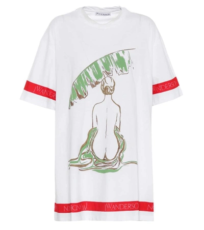 Shop Jw Anderson Palm Lady Oversized Cotton T-shirt