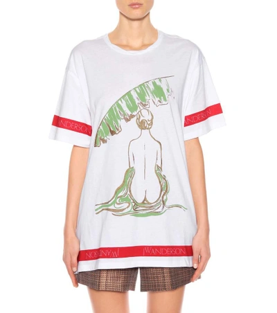 Shop Jw Anderson Palm Lady Oversized Cotton T-shirt