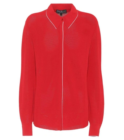 Shop Ferragamo Knitted Shirt In Red