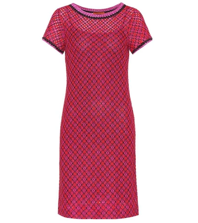Shop Missoni Jacquard-knit Dress In Pink