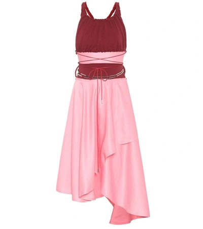 Shop Jw Anderson Linen-blend Midi Dress