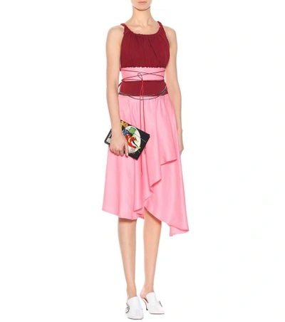 Shop Jw Anderson Linen-blend Midi Dress