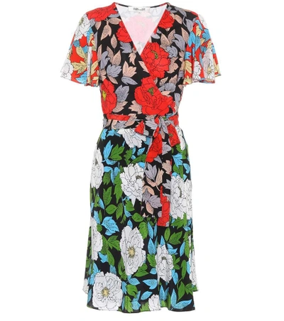 Shop Diane Von Furstenberg Floral-printed Silk Wrap Dress In Multicoloured