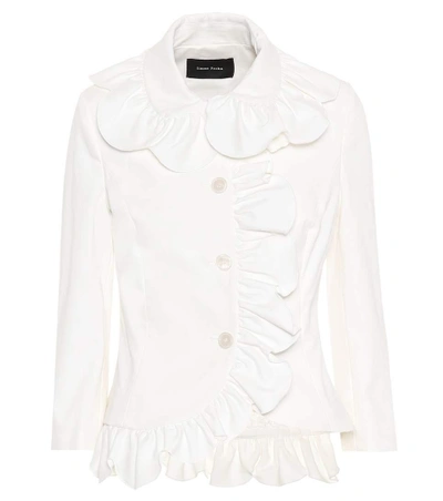 Shop Simone Rocha Stretch Cotton Jacket In White