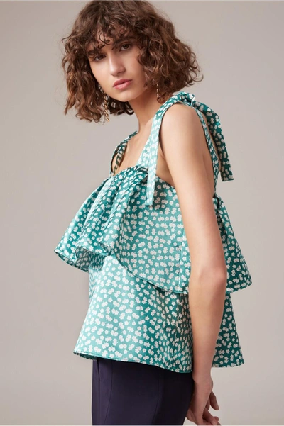 Shop C/meo Collective Be About You Top In Green Daisy
