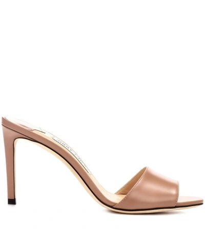 Shop Jimmy Choo Stacy 85 Leather Sandals In Pink