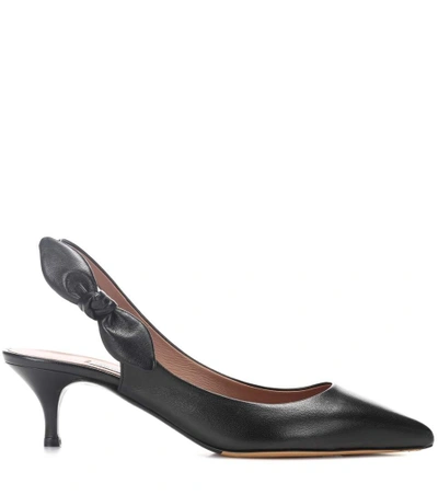 Shop Tabitha Simmons Rise Leather Slingback Pumps In Black