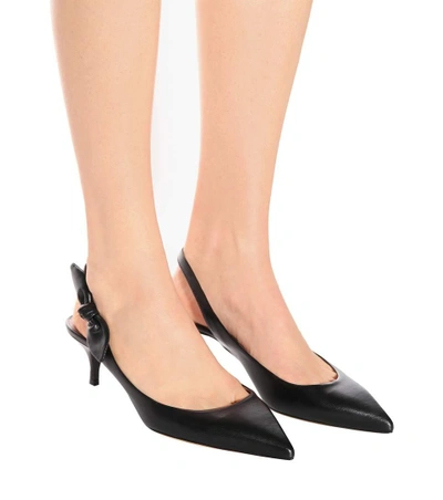 Shop Tabitha Simmons Rise Leather Slingback Pumps In Black