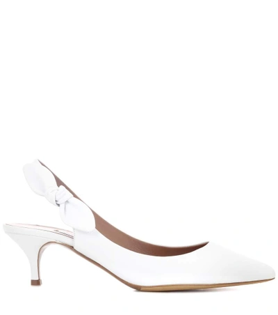 Shop Tabitha Simmons Rise Leather Slingback Pumps In White