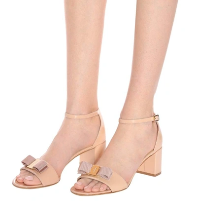 Shop Ferragamo Gavina Patent Leather Sandals In Female