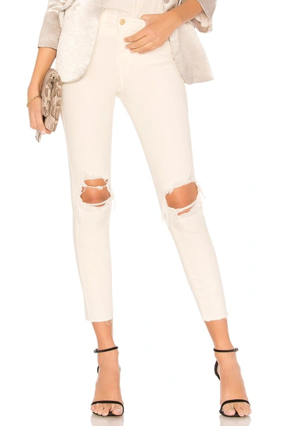Shop L Agence Margot High Rise Skinny Jean In Vintage White Destructed