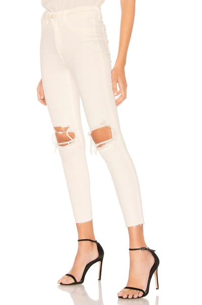 Shop L Agence Margot High Rise Skinny Jean In Vintage White Destructed