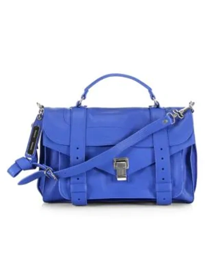 Shop Proenza Schouler Women's Medium Ps1 Leather Satchel In Midnight