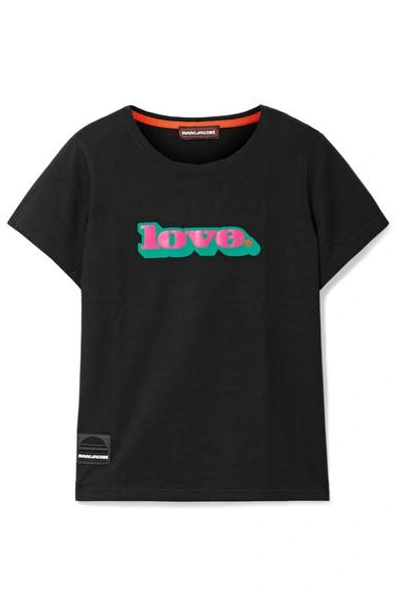 Shop Marc Jacobs Love Printed Cotton-jersey T-shirt In Black