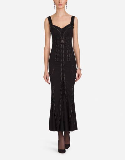 Shop Dolce & Gabbana Silk Dress In Black