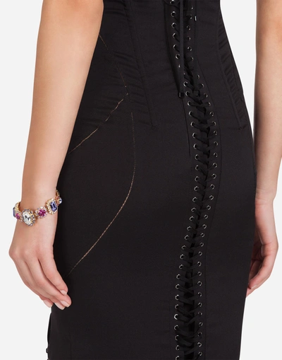 Shop Dolce & Gabbana Silk Dress In Black