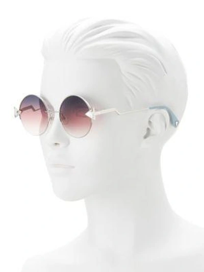 Shop Fendi Colorblock 50mm Round Sunglasses In Multi