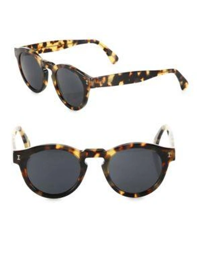 Shop Illesteva Leonard 48mm Classic Round Sunglasses In Tortoise