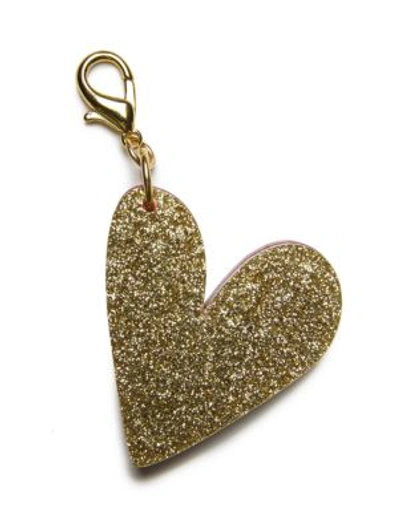 Shop Edie Parker Heart Charm In Red-gold
