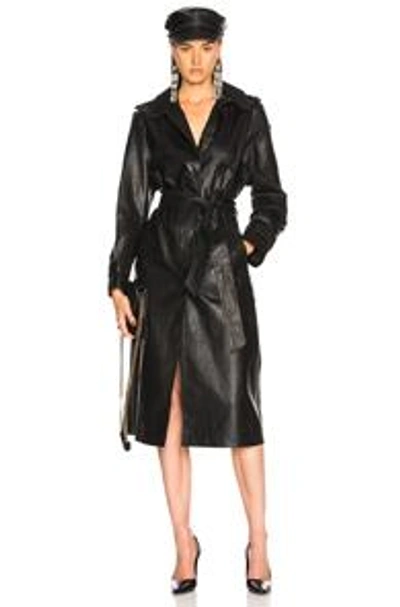 Shop Palmer Girls X Miss Sixty Leather Trench Coat In Black