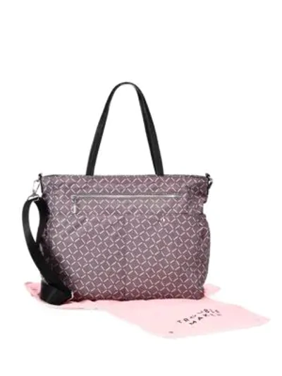 Shop Milly Minis Patterned Diaper Bag In Grey Multi