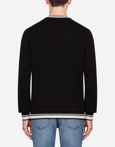 Shop Dolce & Gabbana Sweatshirt In Printed Cotton In Black