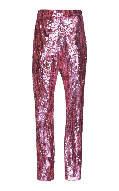 Shop Attico Sequin Pant In Pink