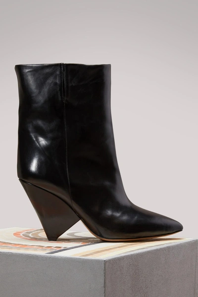 Shop Isabel Marant Luliana Leather Ankle Boots In Black