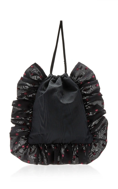 Shop Attico Ruffle Pouch Bag In Black