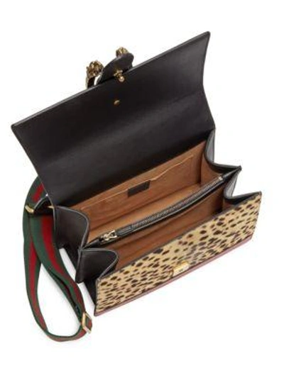 Shop Gucci Dionysus Leopard-print Calf Hair Top Handle Bag In Multi