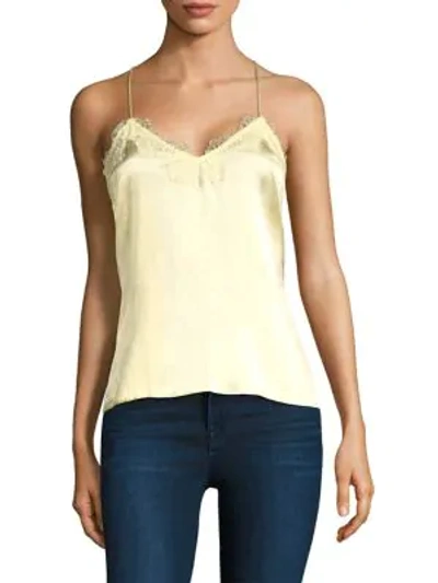 Shop Cami Nyc Racer Silk Charmeuse Camisole In Butter Yellow