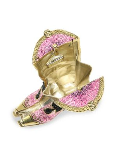 Shop Judith Leiber Cowboy Boot Shoulder Bag In Antique Gold