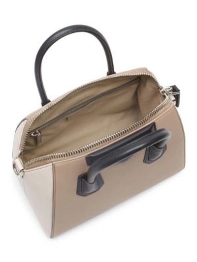 Shop Givenchy Tri-tone Leather Satchel In Tan