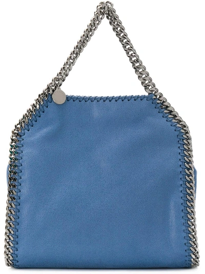 Shop Stella Mccartney Falabella Small Tote Bag In Blue