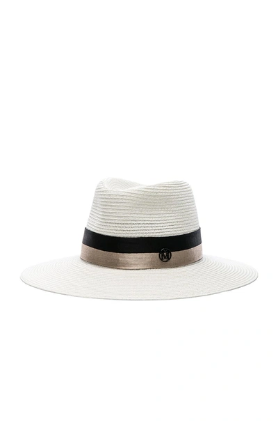 Shop Maison Michel Charles Hat In Cream