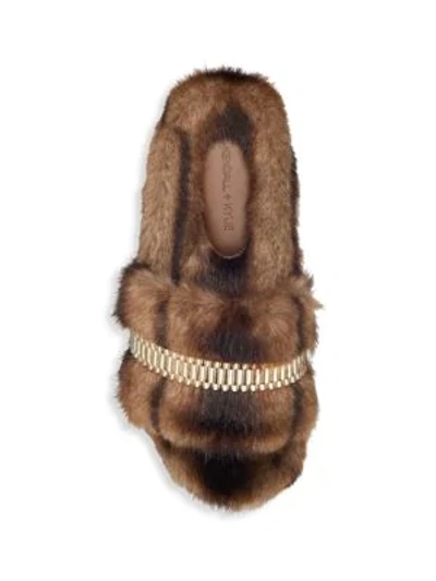 Shop Kendall + Kylie Shade Faux Fur Slippers In Brown