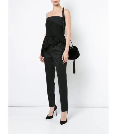 Shop Saint Laurent Black Voile Bustier Top