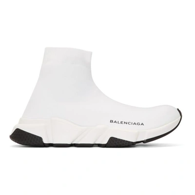 Shop Balenciaga White Speed Runners High-top Trainers