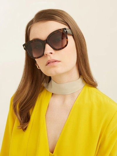 Tom Ford Beatrix Square frame Sunglasses In Tortoiseshell ModeSens