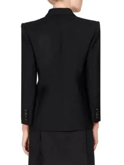 Shop Givenchy Mohair Double-breasted Jacket In Black