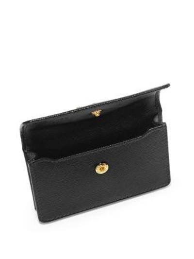 Shop Prada Leather Card Case In Nero