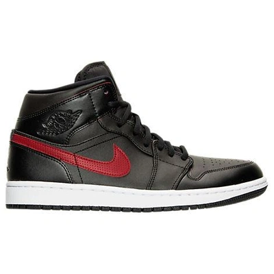 Shop Nike Men's Air Jordan Retro 1 Mid Retro Basketball Shoes, Black