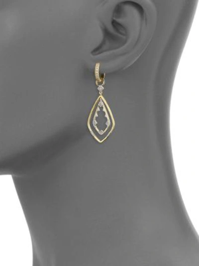 Shop Jude Frances Women's Lisse Diamond & 18k Yellow Gold Double Drop Kite Earring Charms