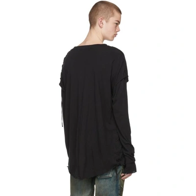 Shop Balmain Black Long Sleeve Faux Double T-shirt In Noir 176