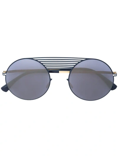 Shop Thierry Lasry Round Frame Aviator Sunglasses In Blue