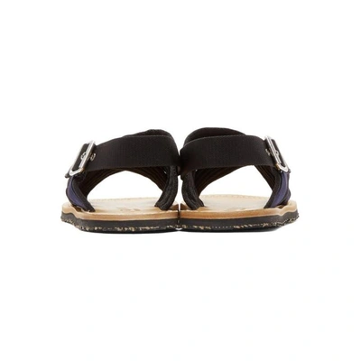 Shop Marni Navy And Black Nastro Sandals In 1022sblknvb