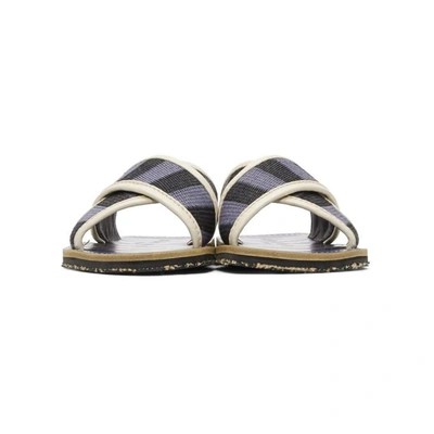 Shop Marni Blue And Black Striped Nastro Sandals In 1094sblkblu